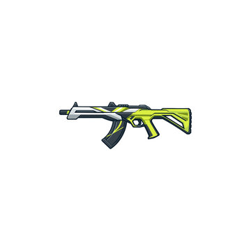 Assault Rifle, Futuristic weapon icon logo flat vector design