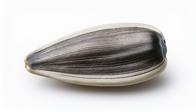 Close Up Of A Single Sunflower Seed Isolated On White Background