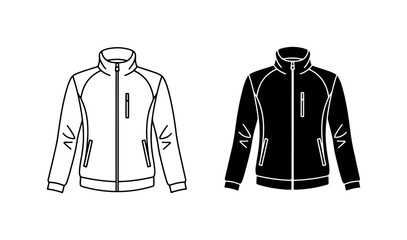 Sportswear Jacket Vector Icons, Athletic Apparel, Outdoor Clothing, Activewear Fashion © Niloy