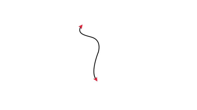 Both side Arrow path animation on white screen background. Perfect for path, route. 
