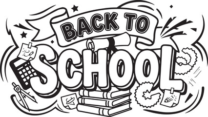 Back to school coloring page typography design © Syed Radif