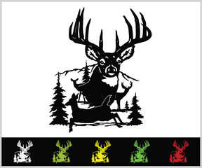 Fototapeta premium Stylized Deer and Nature Graphic Design