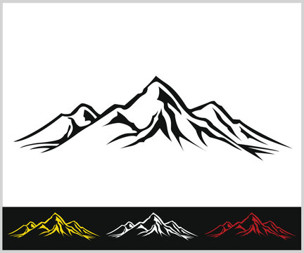 Stylized Mountain Range Graphic Design