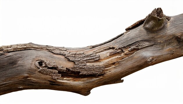 Broken Tree Branches With Detached Bark Rustic Wood Branch Weathered Driftwood Log Isolated Willow Log Isolate