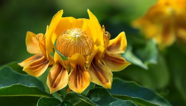Mexican Hat Ratibida Columnifera Flowers Blooming In Texas Spring Closeup Natural Green Background