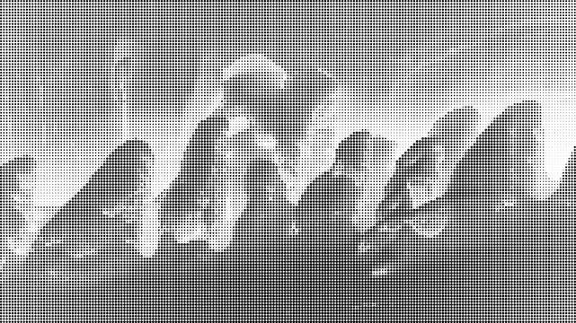 Gray and white halftone pattern with curved shapes and dots