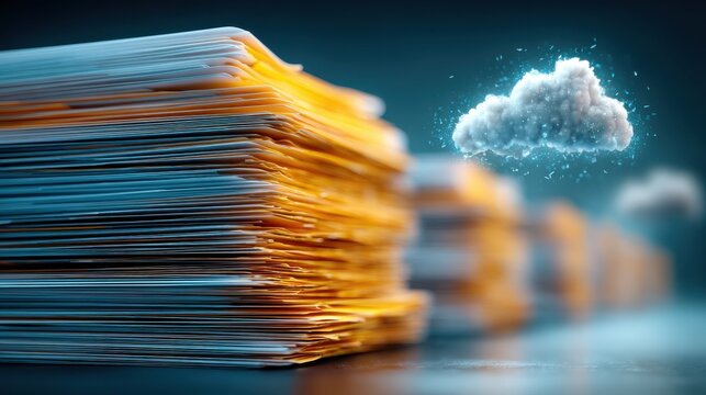 Document Management System (DMS) and Enterprise Resource Planning (ERP) concepts, featuring document workflow, sharing, digital asset management, and online file backup.
