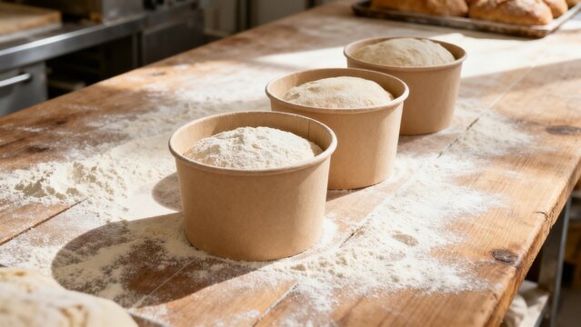 Local small business scene featuring paper bags unbranded boxes bakery inde