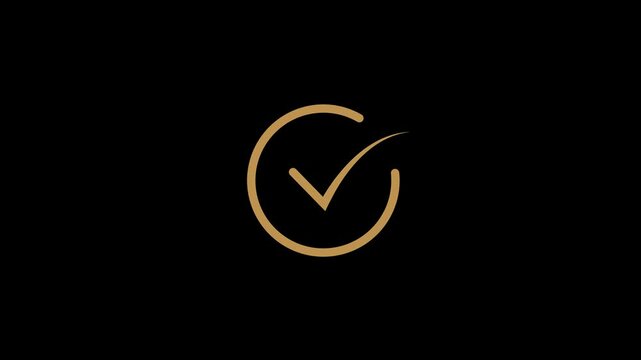 Check mark symbol. Approved tick mark icon animation on a black background for verification and confirmation concept. 4k motion video.