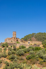 Fototapeta premium Mosque of Almonaster la Real old building under blue sky