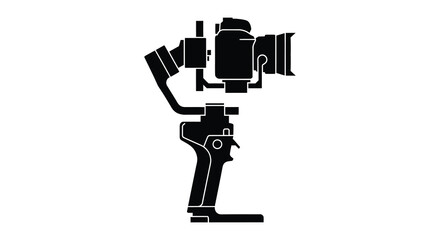 Fototapeta premium Camera gimbal stabilizer depicted as a black silhouette filmmaking videography cinematography