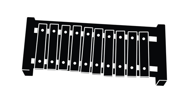 Marimba Instrument Silhouette Against A White Background Musical Percussion Instrument Silhouette