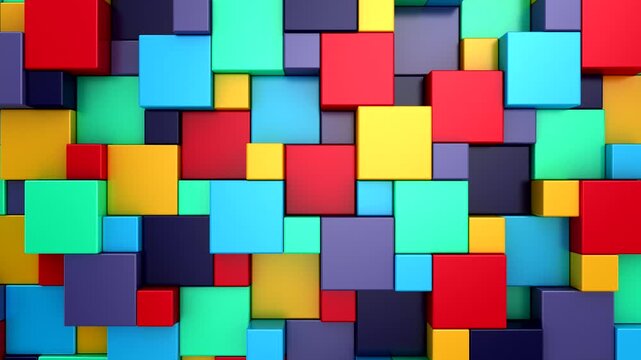 Background of Cubes. Abstract motion, loop, 3d rendering, 4k resolution
