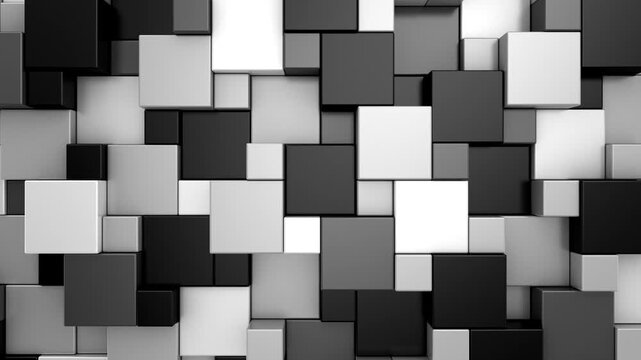 Background of Cubes. Abstract motion, loop, 3d rendering, 4k resolution
