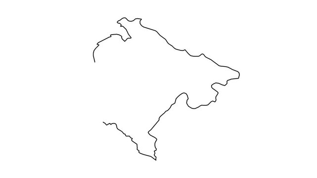 Outline map of California, USA, vector illustration, black line art, geographic shape