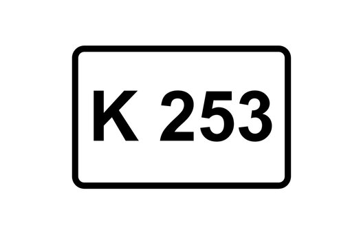 Illustration eines Kreisstra&szlig;enschildes der K 253 in Deutschland	