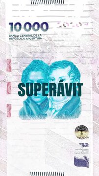 Super&aacute;vit text &ndash; Peso Argentino currency &ndash; Digital Glitch Effect