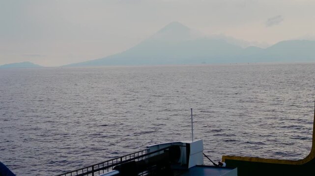 a view of ternate island from a ship