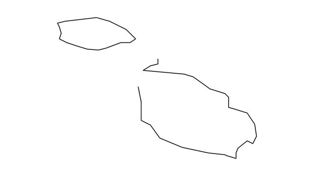 Minimalist island, map outline, geography shape, simple illustration