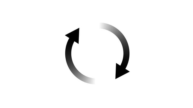Circular refresh and reload icon animation with progress loading on white background.