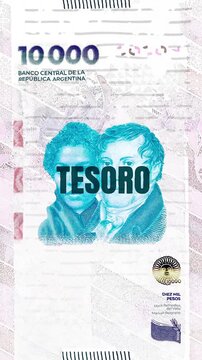 Tesoro text &ndash; Peso Argentino currency &ndash; Digital Glitch Effect