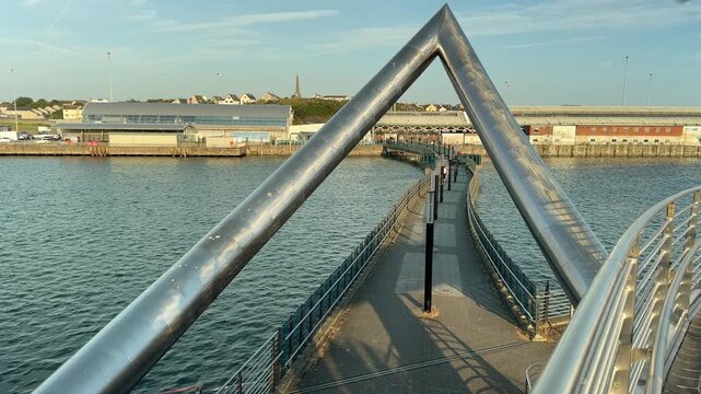Holyhead Ferry Terminal, Railway Station and Footbridge, Isle of Anglesey, North Wales, United Kingdom