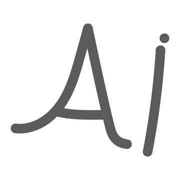AI Artificial intelligence handwritten text vector