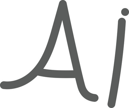 AI Artificial intelligence handwritten text vector