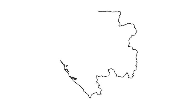 Map outline, country border, geographic shape, isolated illustration