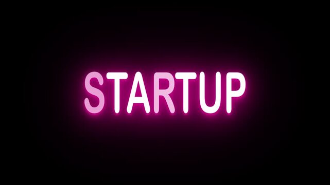 STARTUP TITLE WITH NEON ANIMATION