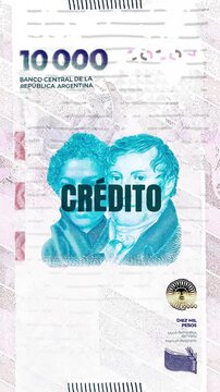Cr&eacute;dito text &ndash; Peso Argentino currency &ndash; Digital Glitch Effect	