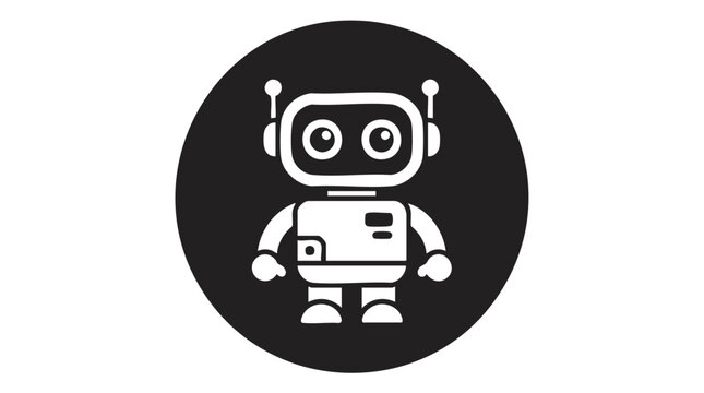 Robot Icon Set in Flat Style for Web and Mobile Application Interface Design