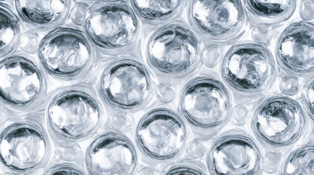 Bubbles of clear liquid organized in a pattern on a flat surface in a well-lit setting