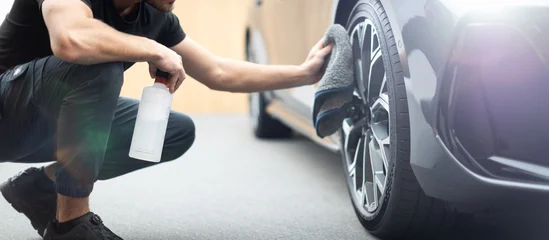 Car cleaning in a car detail shop © lightpoet