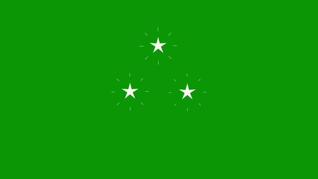 green Color Customer Satisfaction Icon, Five Stars Rating Symbol, Special Premium 3 Star Top Rating Badge, Quality Review Label, Professional Feedback Design for Business and Service