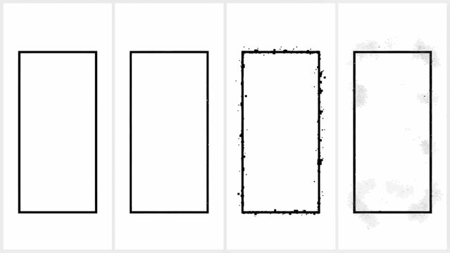 Minimal rectangle frame collection with subtle grain texture. Modern outline borders for titles, presentations, social media and branding. Vector illustration.