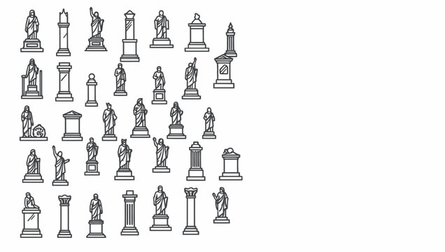 Assorted Chess Pieces Sketch Set.