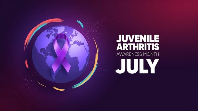 Purple Ribbon Wrapped Around Earth Illustration Juvenile Arthritis Awareness Month Campaign globe planet vector graphic
