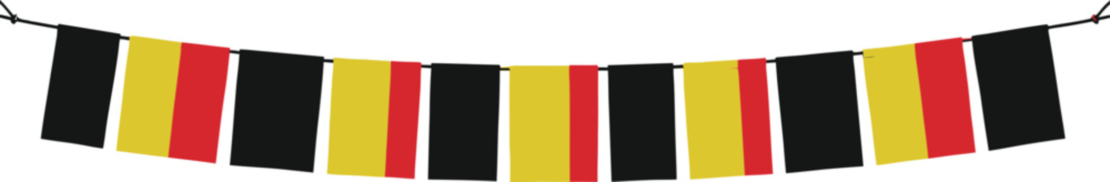Colorful vertical flags banner with black red yellow stripes