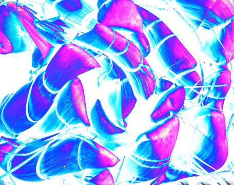 Textura neon abstrata moderna com linhas curvas azul e violeta, efeito m&aacute;gico com linhas e movimento