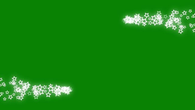 Star sparkle vector doodles glowing light effect retro shine movement white twinkle stars line glitter sparkles sparkling stars shine animation, green screen transition video 4k