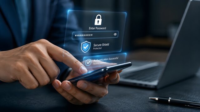 Secure digital access multi factor authentication and password protection concept