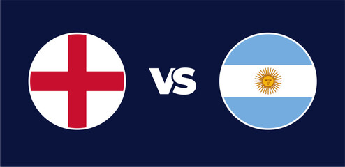 England vs Argentina national flags in circle format, circular flag icons, vector illustration of rivalry concept © Breno