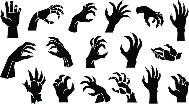 Spooky monster hands reaching out in Halloween gesture