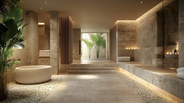 Premium bathroom retreat featuring stylish mirror and lighting photo
