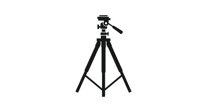 Camera tripod with head black silhouette photography