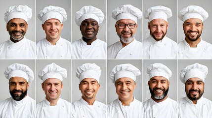 Fototapeta premium Chefs Men Passport Collage 2/5/10
