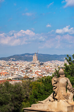 Epic traditional European town valley aerial panorama Mediterranean architecture view.
