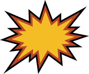 Fototapeta premium Yellow orange shadow starburst explosion badge shape vector design for sale discount promotion marketing and advertising banner element