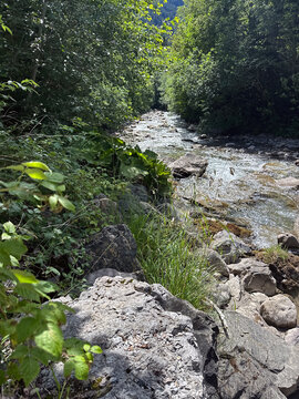 the river Breitach at the Great Walser Valley in Austria